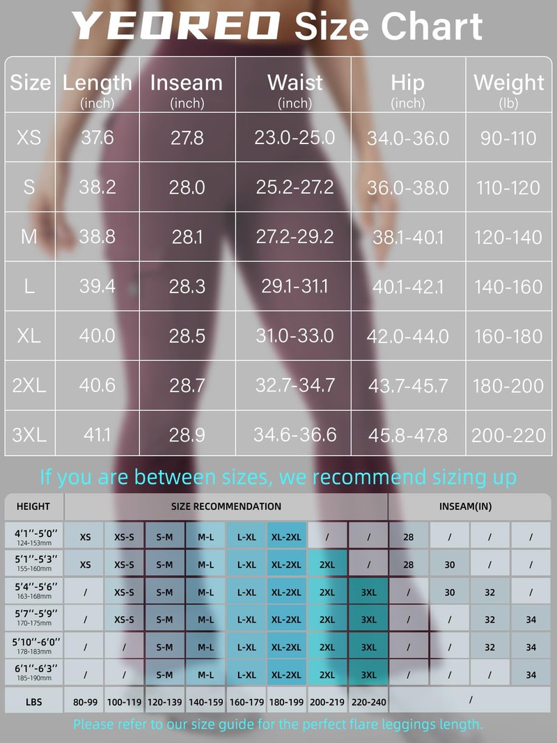 YEOREO CoreFlex Women Workout Flare Leggings with Pockets Scrunch Cargo Gym Yoga Leggings Black Cherry XS