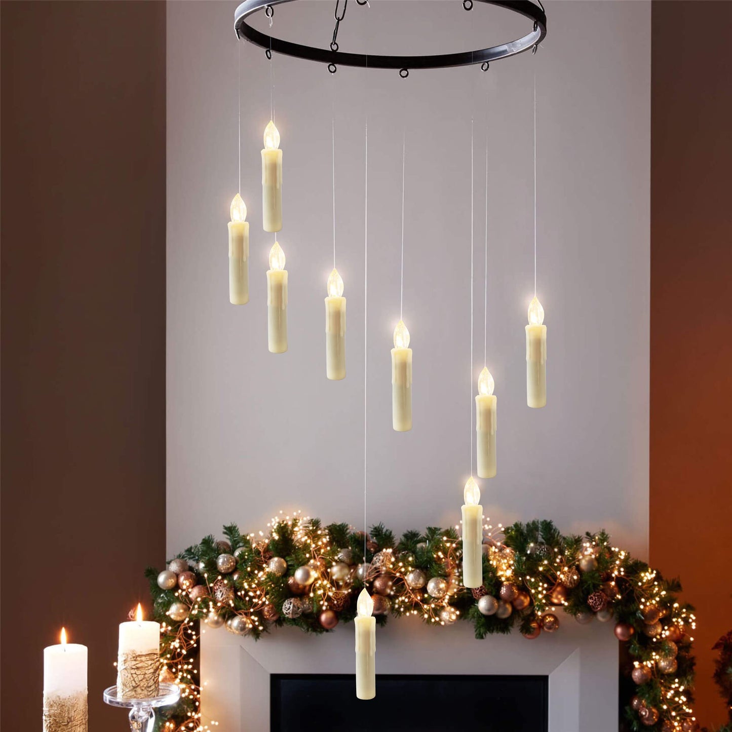 Gedengni Short Candlesticks LED Taper Candle, Remote Candle Sticks Battery Operated Chandelier Flameless Candles with Clip Flickering Warm White Lights for Wedding Party Baroque Chandelier,4inches