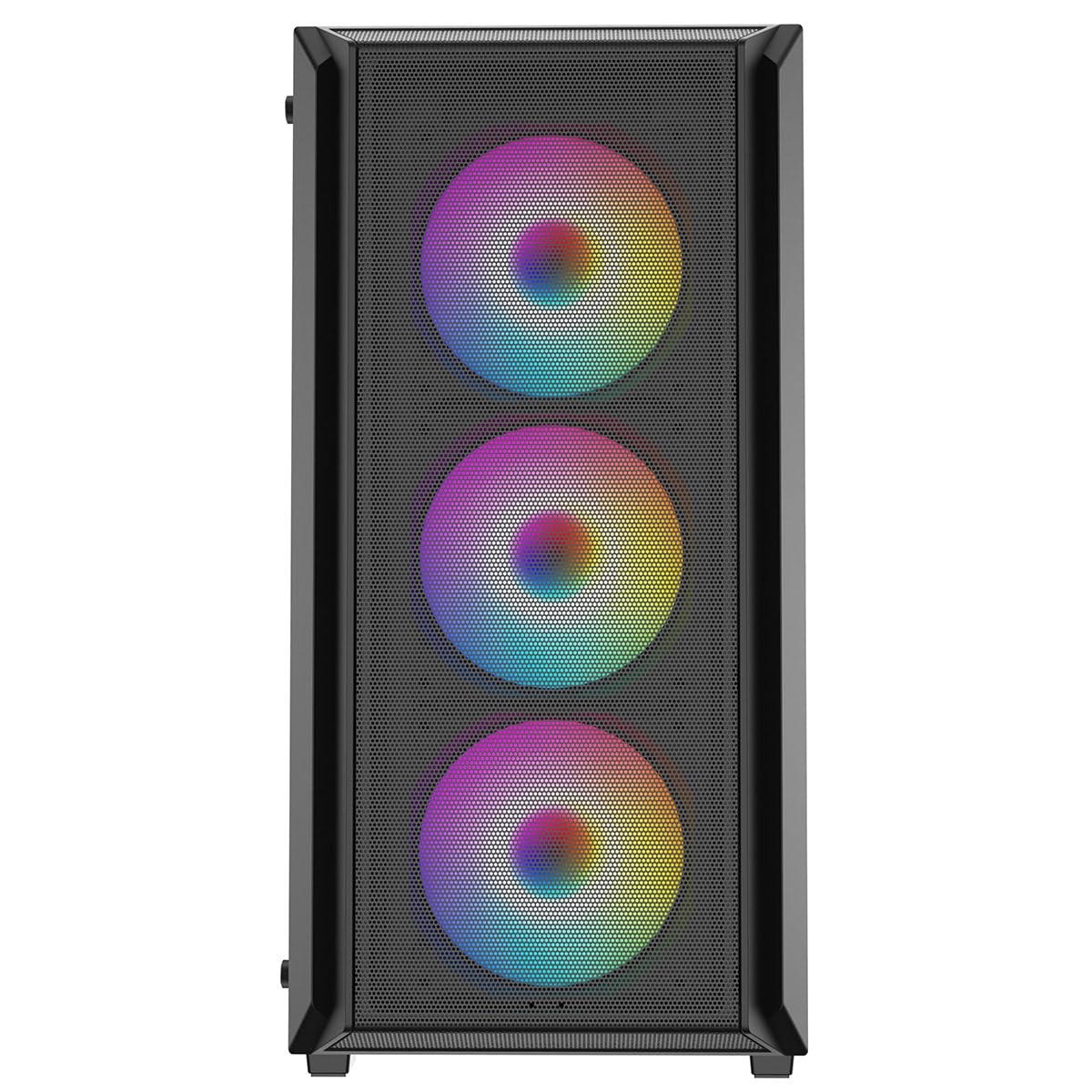 iONZ KZ10 PC Gaming Case Mid Tower ATX Tempered Glass With 4 x 120mm ARGB Fans - Black