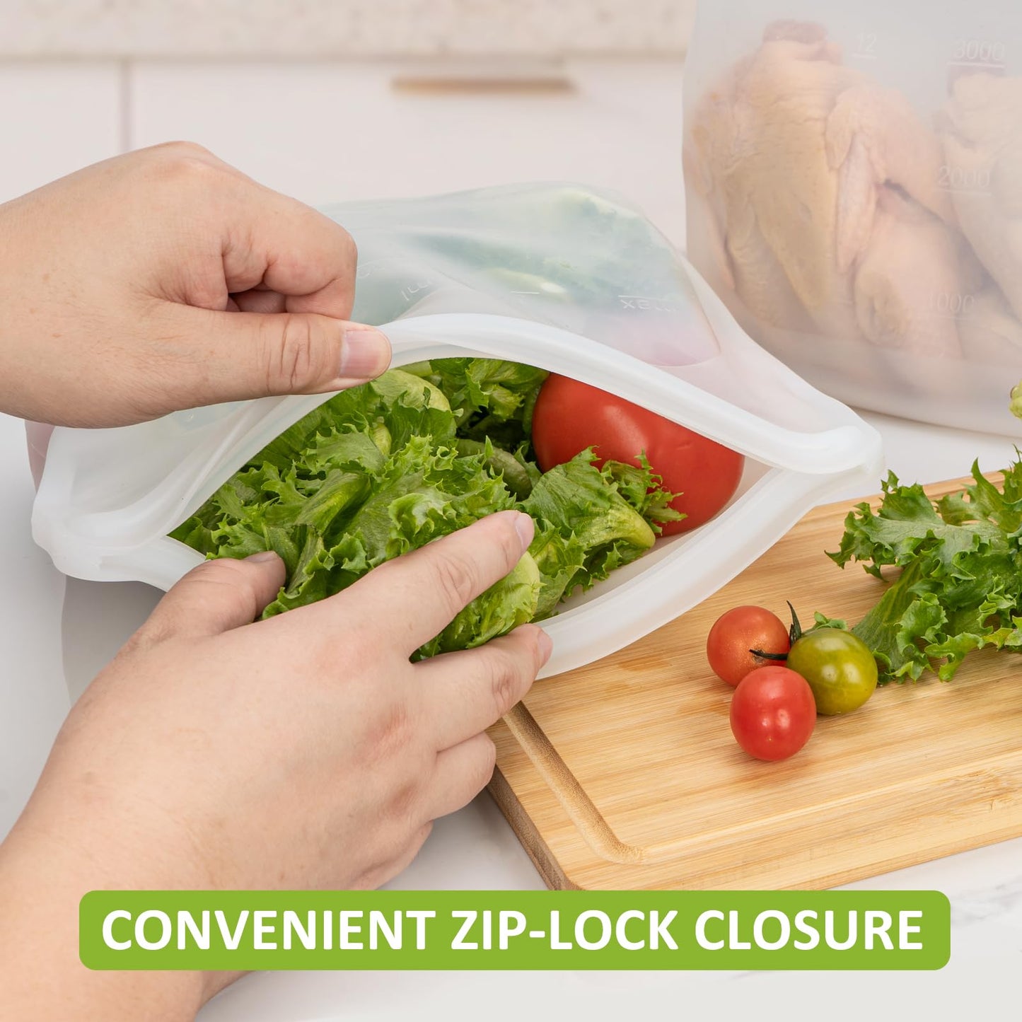 Reusable Food Bags, 12 Pack 100% Silicone Food Storage Bags Stand Up Zip Lock Container, Freezer Microwave Oven Dishwasher Safe, 4 Medium 4 Small 4 Extra Small, Aqua