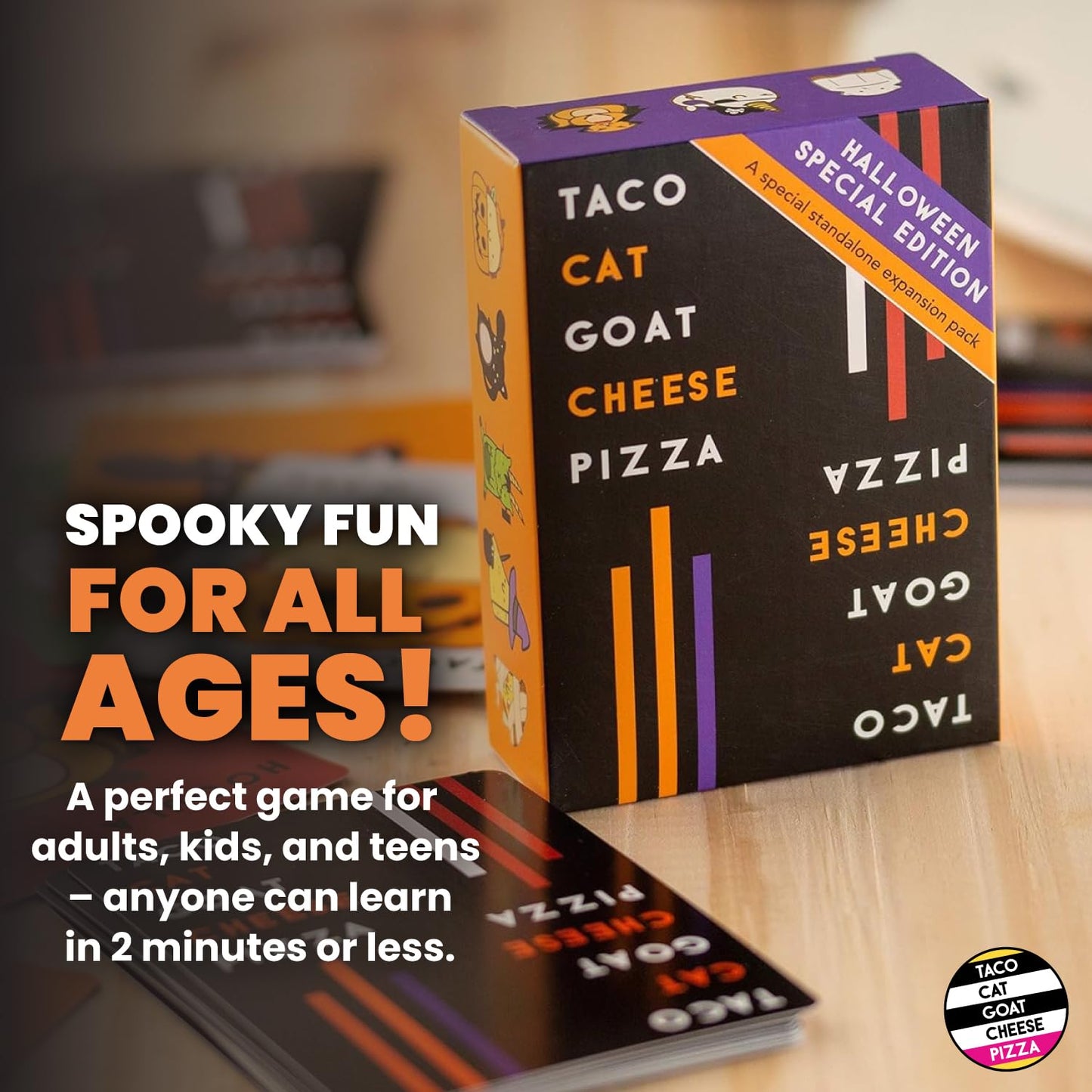 Taco Cat Goat Cheese Pizza Halloween Edition Wildly Spooky Card Game for Family Game Night | Easy to Play 15 Minute Rounds | Fun for Kids, Teens, Adults, and Families | 2-8 Players