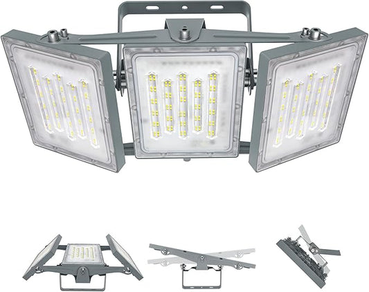 STASUN LED Flood Light Outdoor, Max Series 300W 30000lm 6000K Daylight IP66 Waterproof, Commercial Parking Lot Light,3 Heads for Yard Street Stadium Floodlight Bright Security Lights for Outdoor Area
