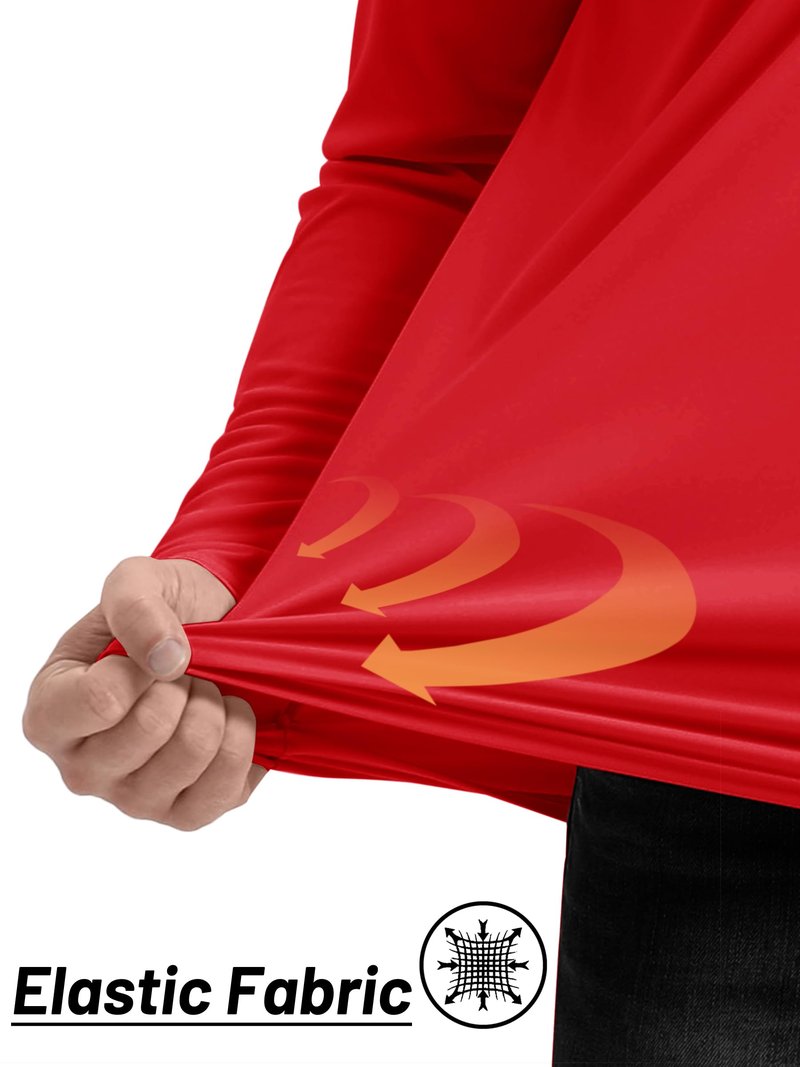 TACVASEN Shirts for Men Running 1/4 Zip Shirts Uv Protection Workout Hiking Mens Long Sleeve T Shirts Rash Guard Dry Fit Tomato Red Dry Fit XXL