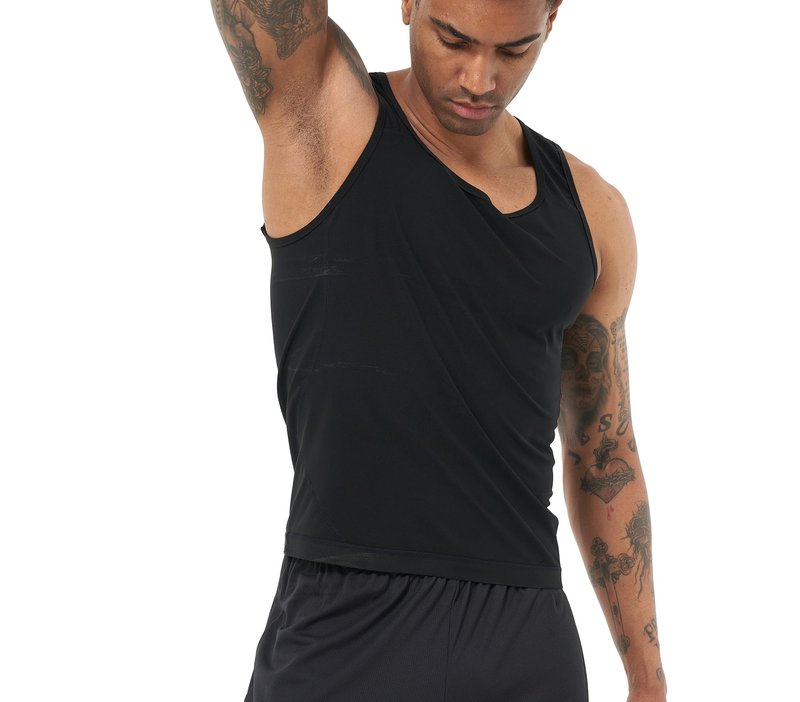 BODYSUNER Sauna Sweat Vest Workout Tank Top Waist Trainer for Men Compression Workout Enhancing Vest (Sliver, LXL)