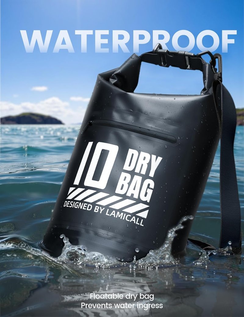 Lamicall Waterproof Dry Bag - Durable Floating 5L/10L/20L/30L/40L with Phone Pouch | Ideal for Kayaking, Paddle Boarding, Hiking, Fishing