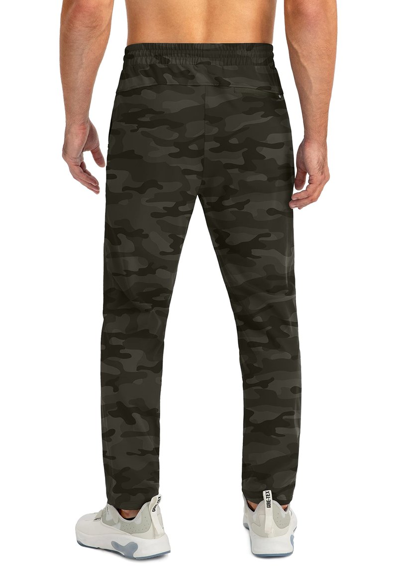 G Gradual Men's Sweatpants with Zipper Pockets Tapered Joggers for Men Athletic Pants for Workout, Jogging, Running (Green Camo, 3X-Large)
