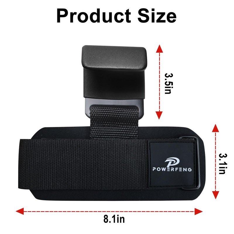 powerfeng Lifting Hooks for Weight Lifting: Weightlifting Hooks Wrist Straps Hand Grip Support for Deadlift Weightlifting Gym Gloves for Men & Women (Black)