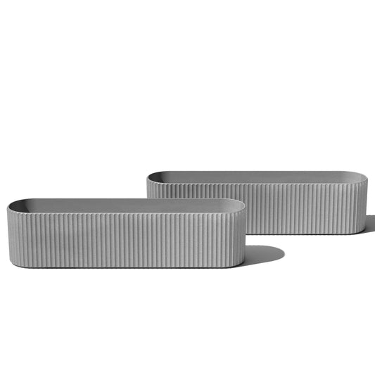Veradek Demi Series Window Box Planter - Long Planter Box for Windowsill/Balcony | Durable Plastic-Stone Composite Material | Modern Décor for Flowers/Herbs