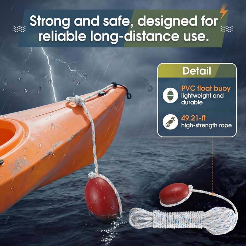 JolliLudo Boat Safety Kit Boat Essentials Kit Include 2L Waterproof Dry Bag LED Flashlight Survival Whistle Float and Line Emergency Set for Kayaks Canoe Sailboat Paddle Board