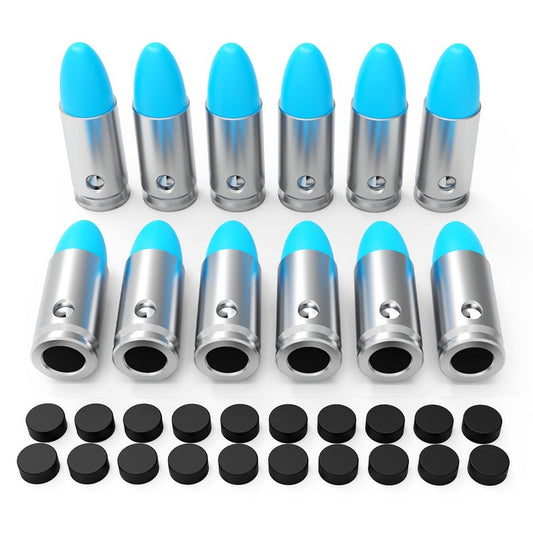 BOOLIT EYE Pro 9mm Safety Trainer Cartridge Dummy Rounds/Dry Fire Training Snap Caps, 12Pcs