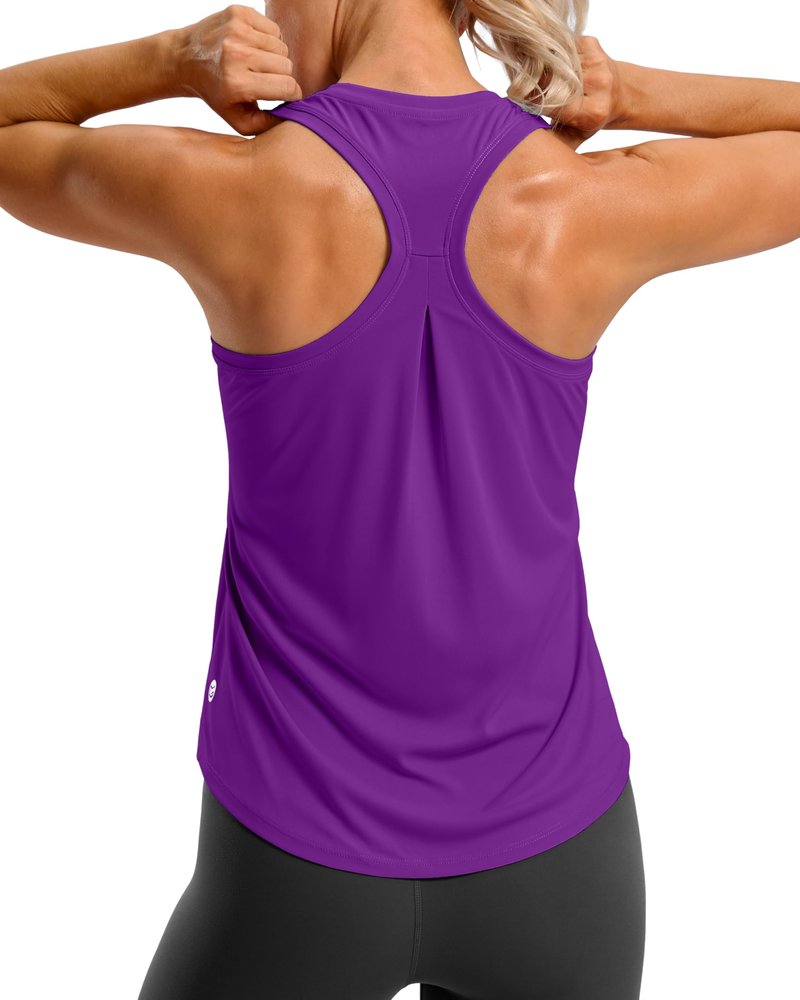 G Gradual Women's Workout Tank Tops Racerback Athletic Yoga Tops Loose Fit Sleeveless Running Gym Sports Shirts for Women(Dark Purple,M)