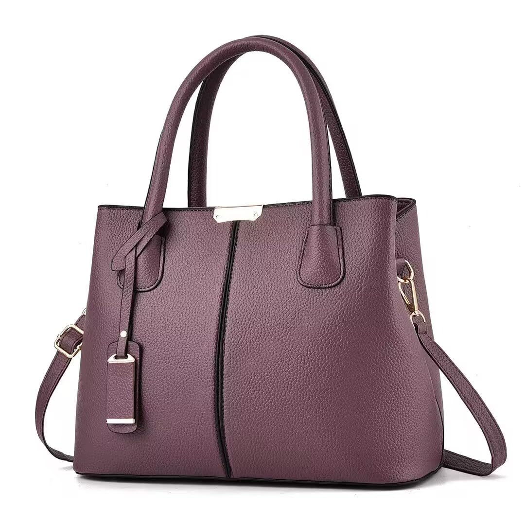 FiveloveTwo Women Classy Satchel Handbag Tote Purse Handle Bag Shoulder Bag DarkPurple