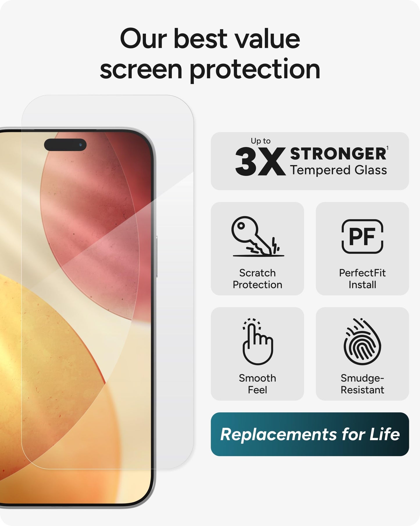 ZAGG Glass+ Screen Protector for iPhone 16e/ 14/13/ 13 Pro - 3X Shatter Protection, High Scratch Resistance, Oil-Resistant, Reinforced Edges, InvisibleShield, Easy Install