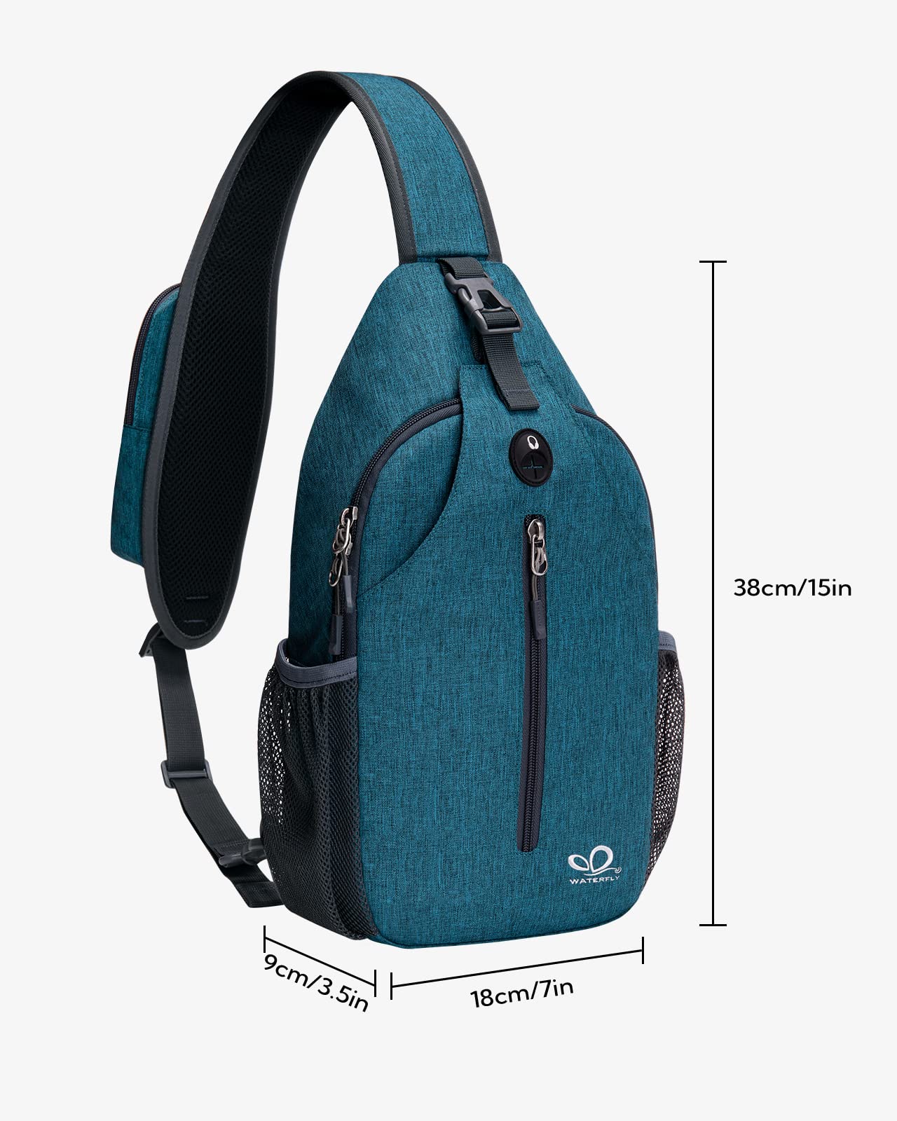 Waterfly Sling Bag Backpack Shoulder Crossbody Bag Chest Bags Hiking Casual Daypack for Men Women