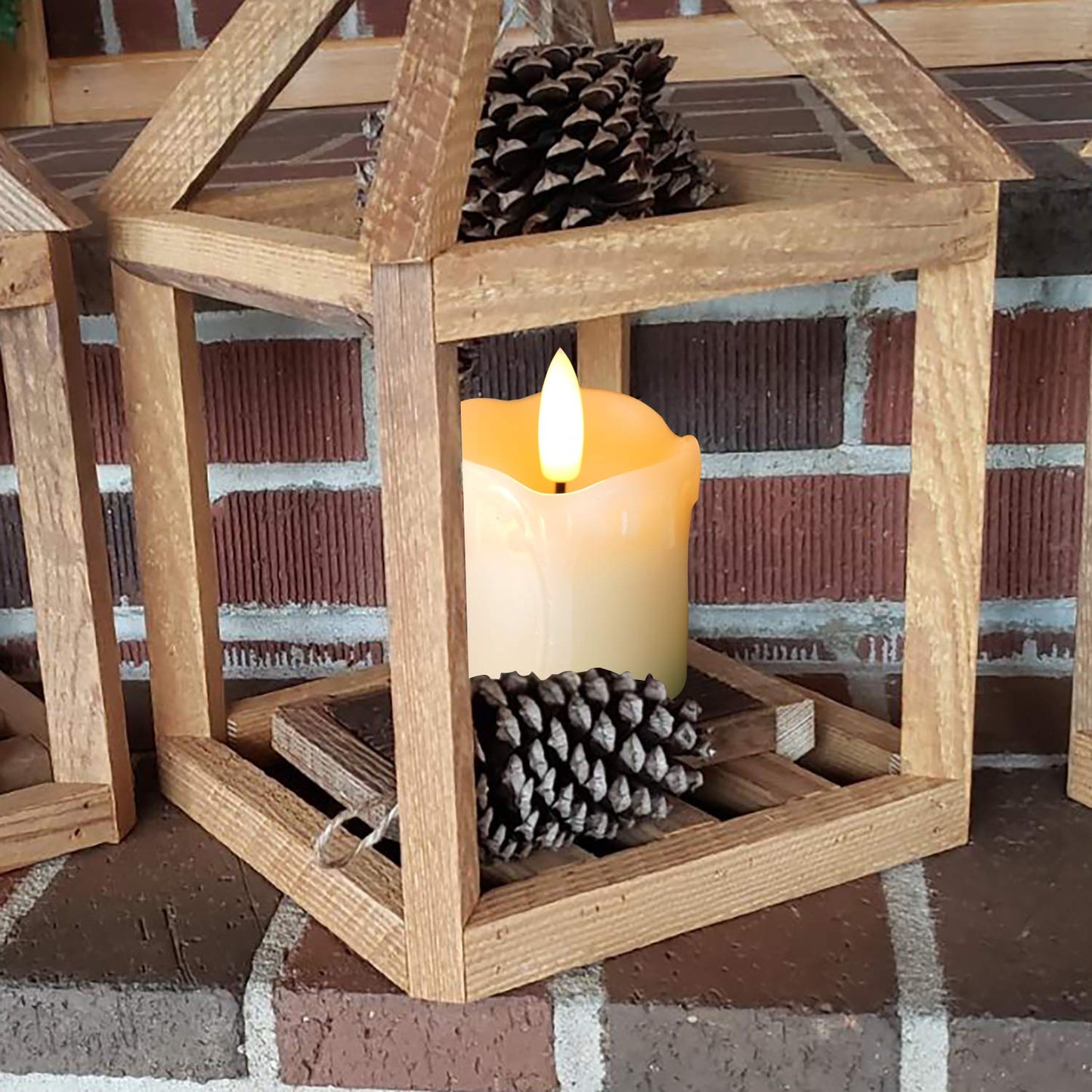 Homemory Real Wax Battery Operated Tea Light Candles with Timer, 5X5CM,300+Hour Realistic Black Wick Battery Operated Candles, Set of 6 for Wedding, Party and Holiday Decoration (Battery Included)