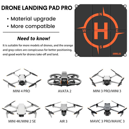STARTRC Drone Landing Pad Pro, Waterproof Portable Helipad for DJI Neo/Mini 4 Pro/Mini 4K/Mini 2 SE/Avata 2/Air 3/Mini 3 Pro Drone Universal(22-inch/55cm)