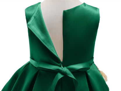 Pageant Dresses for Girls Party Kids Tea Knee Length Vintage Halloween Performance Prom Dresses 8T 8 Years (Green,140)