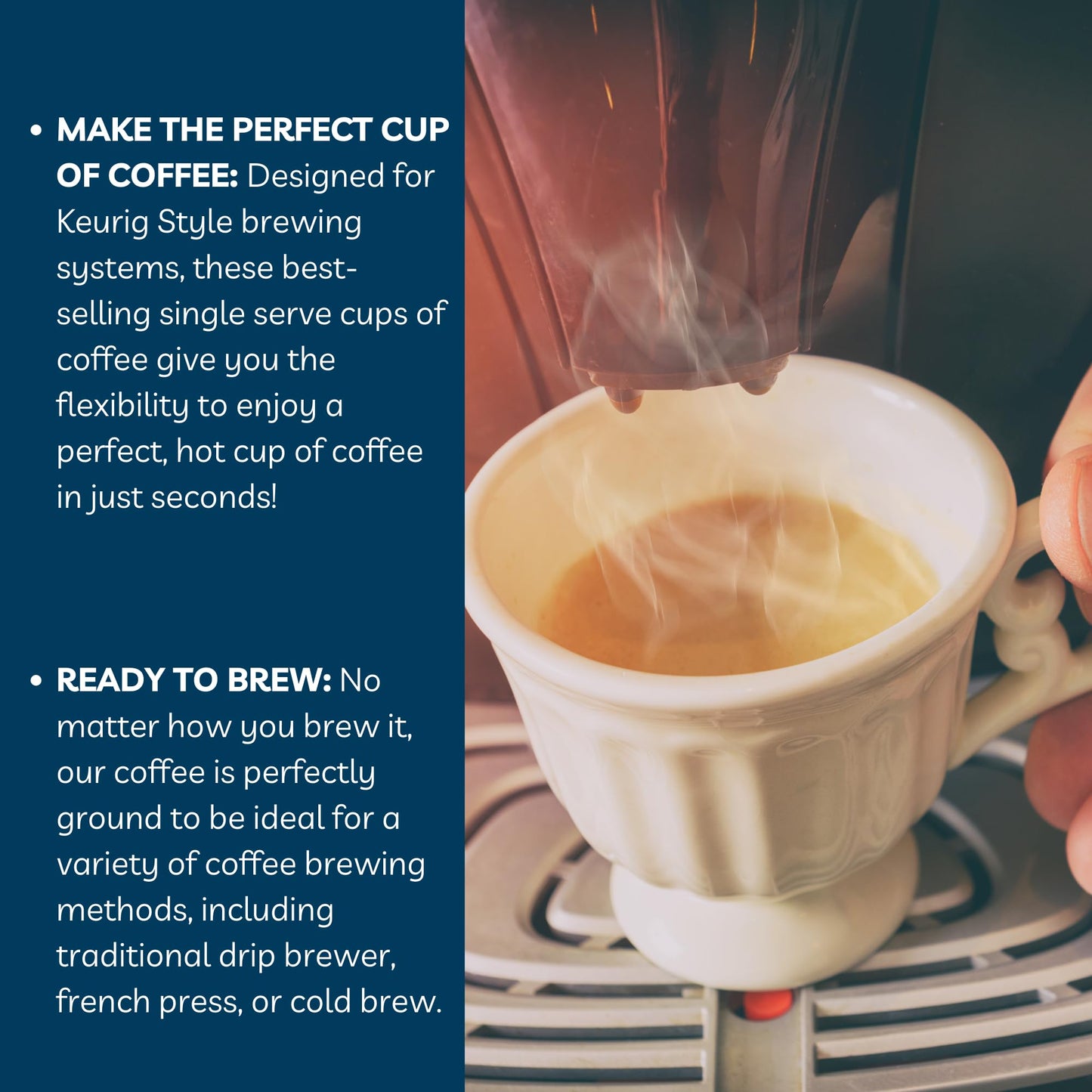 Door County Coffee Highlander Grogg Flavored Ground | 10 Count Single Serve Cups | Medium Roast | 100% Specialty Arabica | Flavored Gourmet | Caramel & Irish Cream