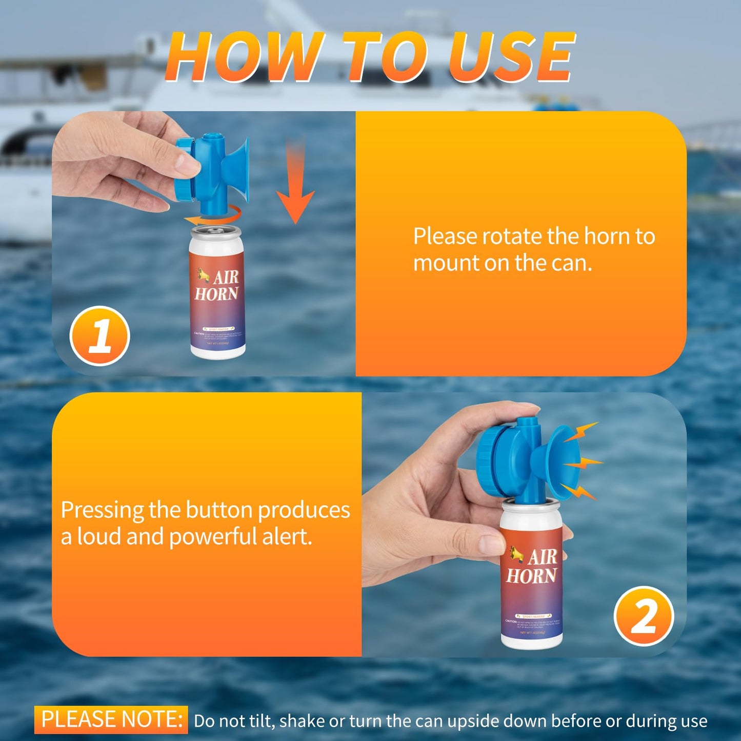 Air Horns for Safety Loud Marine, Air Horns Can 1.4oz Mini Small Handheld for Boat Sporting Events Emergency Use Camping Hiking Outdoor, 1 Pack