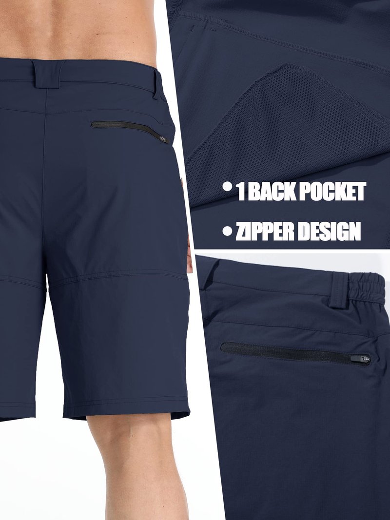 TACVASEN Mens Shorts Casual Cargo 10" Hiking Work Golf Shorts Waterproof Quick Dry Outdoor Summer Dress Travel Fishing Navy 30