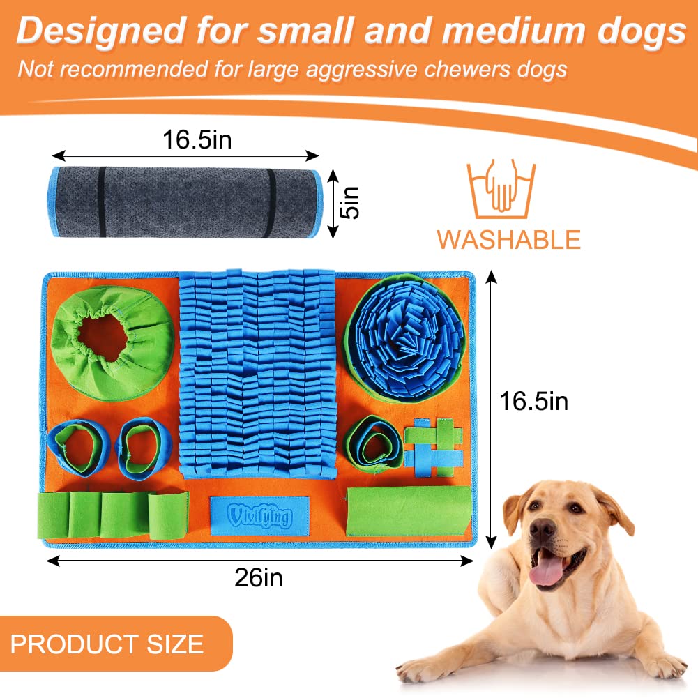 Vivifying Snuffle Mat for Dogs, Interactive Feeding Game for Boredom and Mental Stimulation, Dog Feeding Mat Encourages Natural Foraging Skills and Slow Eating