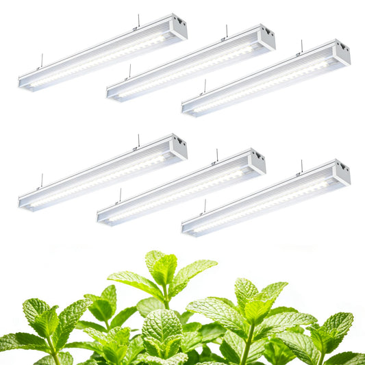 Grow Lights for Indoor Plants Full Spectrum Grow Lights for Seed Starting,4FT 5000K Daylight White Plant Light for Indoor Plants,252W(6x42W 1400W Equivalent) Linkable Design,Greenhouse,6 Pack