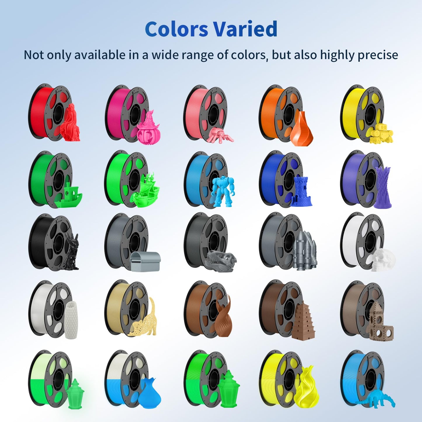 ANYCUBIC PLA Filament 1.75mm, RFID 3D Printer Filament, Dimensional Accuracy +/- 0.02mm, 1KG Spool