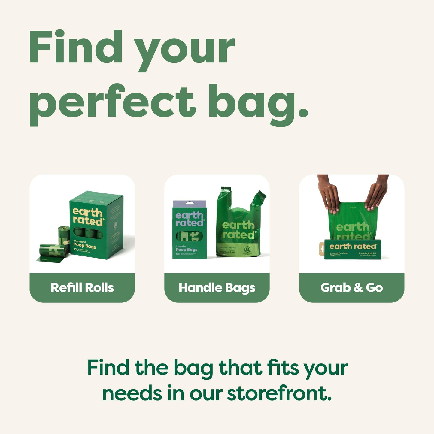 Earth Rated Dog Poo Bags, Guaranteed Leak Proof and Extra Thick Waste Bag Single Refill Rolls For Dogs, Unscented, 315 Count
