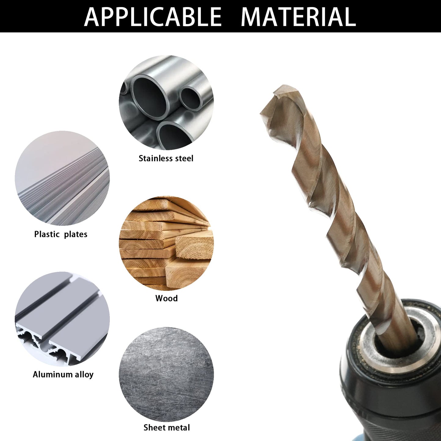 GMTOOLS 15Pcs Cobalt Drill Bit Set, M35 HSS, 135 Degree Tip, Twist Jobber Length Drill Bit Kit for Hardened Metal, Cast Iron, Stainless Steel, Plastic and Wood, with Indexed Storage Case 1/16"-3/8"