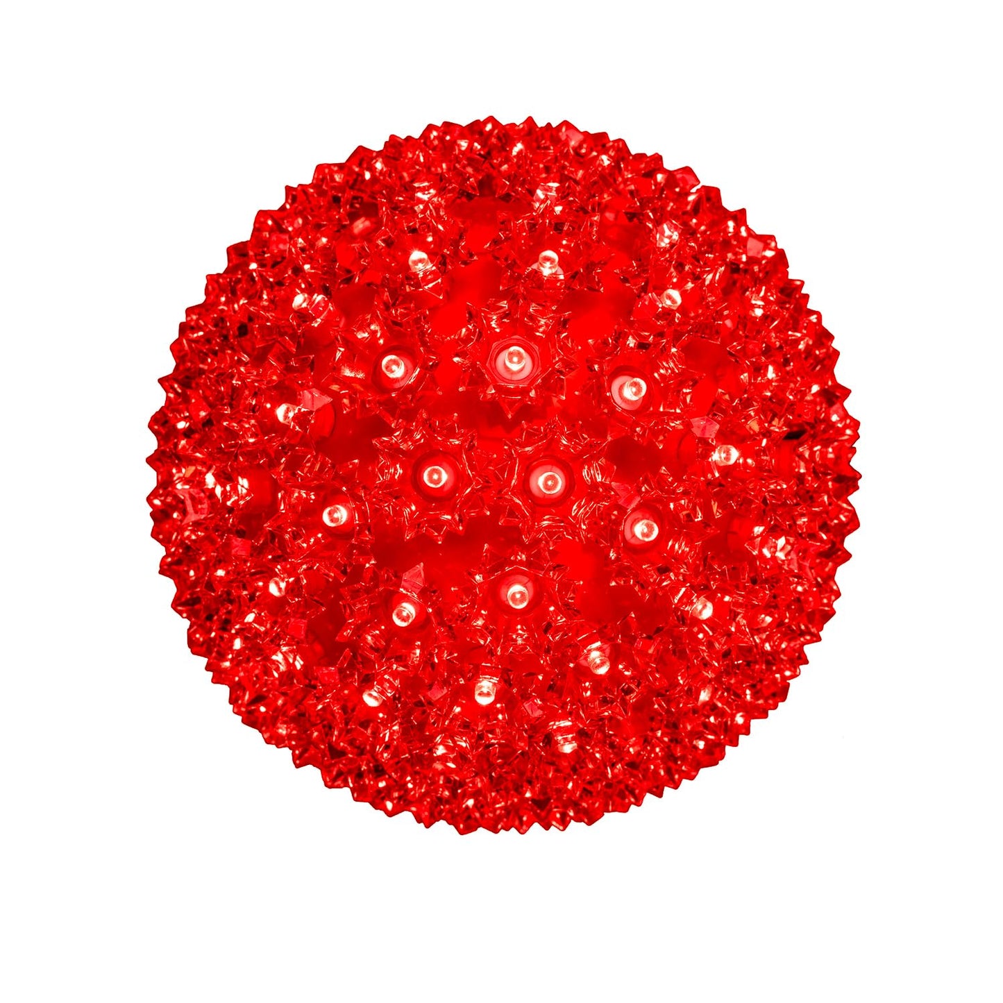 Novelty Lights LED 7.5in 100 Light Starlight Sphere, Red, Large Ornament Ball Light, 5ft Hanging Cord with S Hook, 12ft Power Cord with Stackable Plug, Commercial Grade