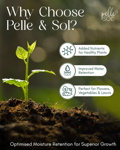 Pelle & Sol 60L Multi Purpose Compost - Compost for Outdoor Plants & Soil for Plants Indoors - Potting Soil for Pots Plants Outdoor - All Purpose Nutrient Rich Fertiliser, Houseplant Potting Mix
