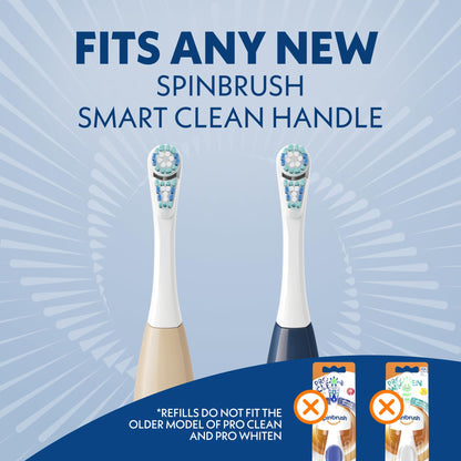 Spinbrush Smart Clean Battery Powered Electric Toothbrush for Adults with Dual Action Head, Pacer & Timer, Champagne, Soft Bristles, 1 Count