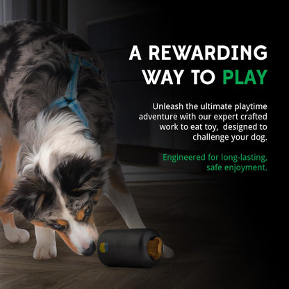 Goughnuts Work to Eat Dog Treat Toy – Virtually Indestructible Rubber Treat Dispensing Dog Toys for Aggressive Chewers, Mental Enrichment Feeder and Fillable Chew for Large Dogs, Freezable, USA Made