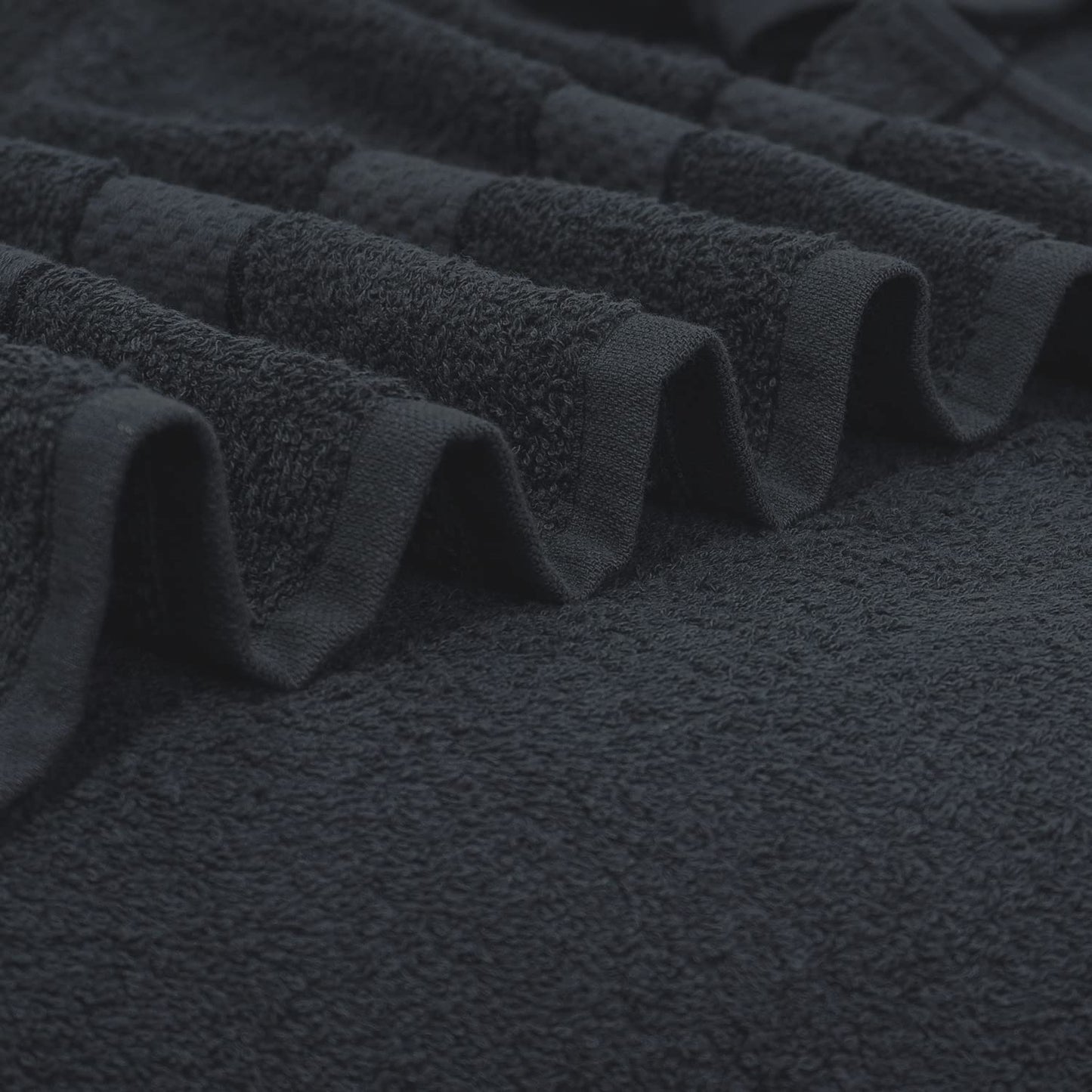 Casabella Pack of 2 Large Jumbo Bath Sheets 100% Egyptian Combed Cotton Big Beautiful Towels_Black_2pcs