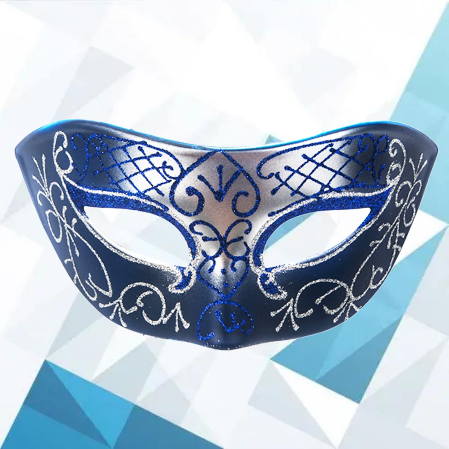 Seglorwy Masquerade Mask for Men Vintage Venetian Mardi Gras Halloween Christmas Party Masks (Blue Silver)