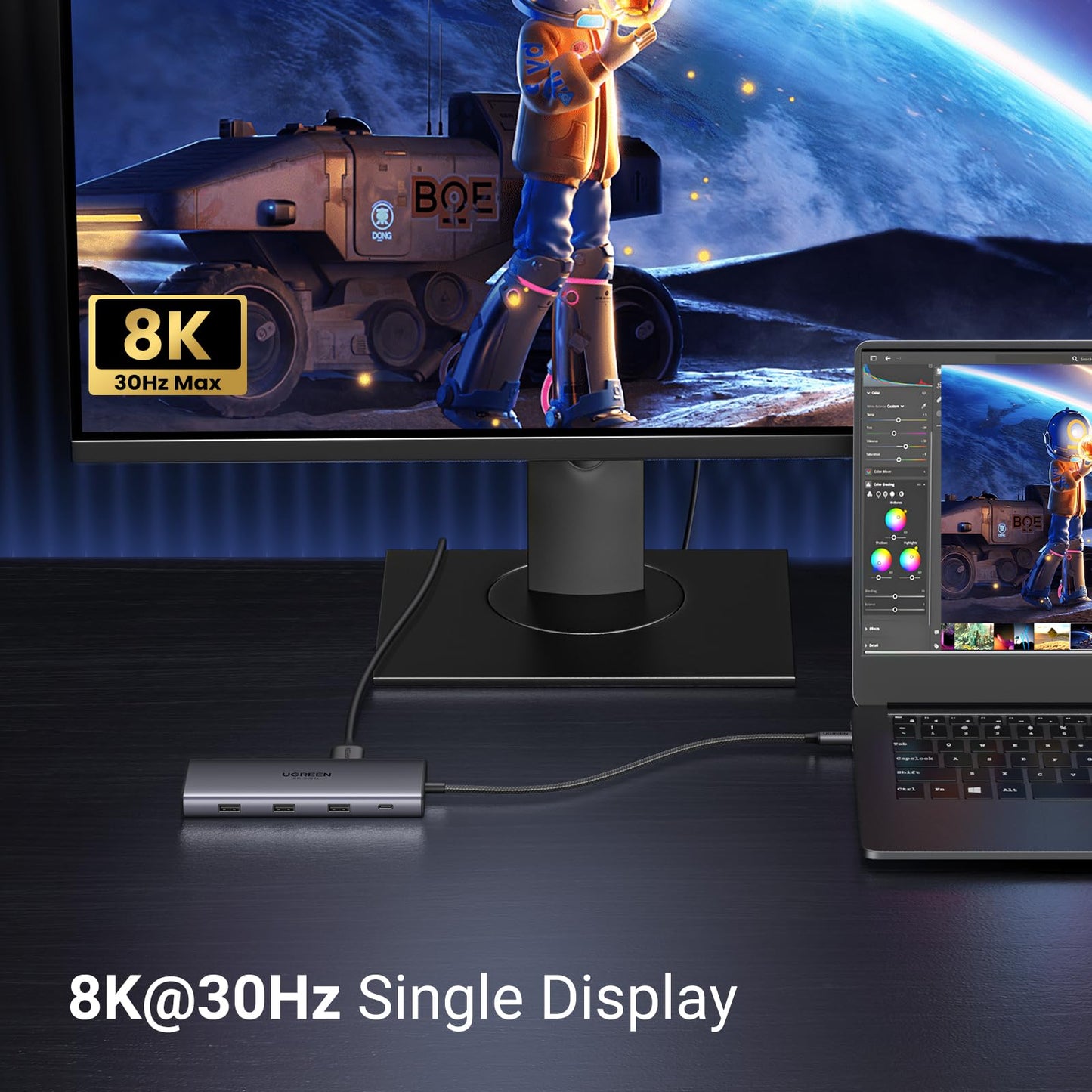 UGREEN Docking Station, Revodok Pro 210 USB C Hub (10-in-1) with Dual 4K@60Hz, Single 8K@30Hz, Gigabit Ethernet, 100W PD, 4x 5Gbps USB Data Ports, SD/TF, USB-C Dock for Thinkpad, HP, Dell Laptops