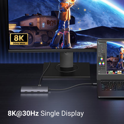 UGREEN Docking Station, Revodok Pro 210 USB C Hub (10-in-1) with Dual 4K@60Hz, Single 8K@30Hz, Gigabit Ethernet, 100W PD, 4x 5Gbps USB Data Ports, SD/TF, USB-C Dock for Thinkpad, HP, Dell Laptops
