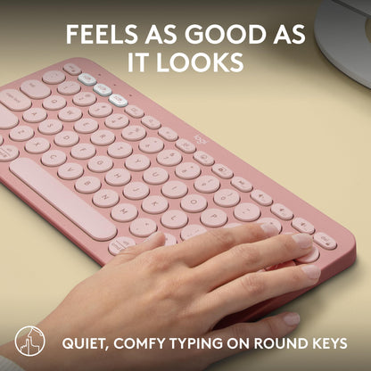 Logitech Pebble Keys 2 K380s, Multi-Device Bluetooth Wireless Keyboard with Customizable Shortcuts, Slim and Portable, Easy-Switch for Windows, macOS, iPadOS, Android, Chrome OS - Tonal Graphite
