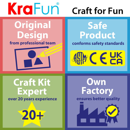 KRAFUN Unicorn Sewing Keyring Kit for Kids Ages 7-12, Beginner Craft Set with 6 Stuffed Dolls (Bear, Dog, Rabbit, Raccoon, Owl, Unicorn), Felt Materials, Embroidery Supplies, Instructions