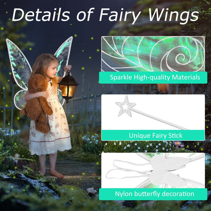 Takmor Fairy Wings(60cm*48cm),Fairy Wings for Adult Women Kids Girls Butterfly Wings for Adult White Fairy Wings for Halloween Birthday Chrismas Themed Party (white)