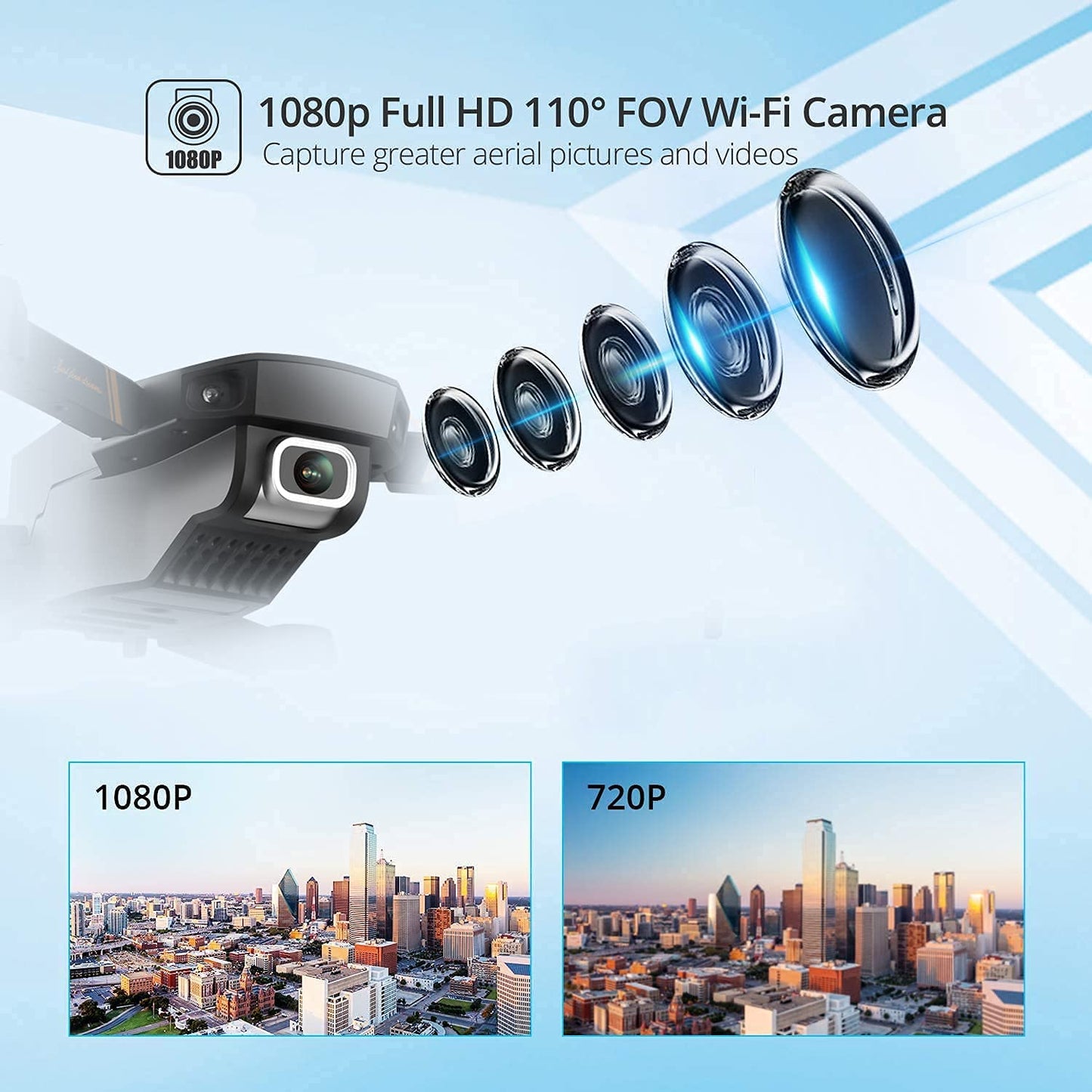 4DRC V4 Drone with 1080P HD Camera for Adults and Kids, Foldable Quadcopter with Wide Angle FPV Live Video, Trajectory Flight, App Control,Optical Flow, Altitude Hold and 2 Modular Batteries