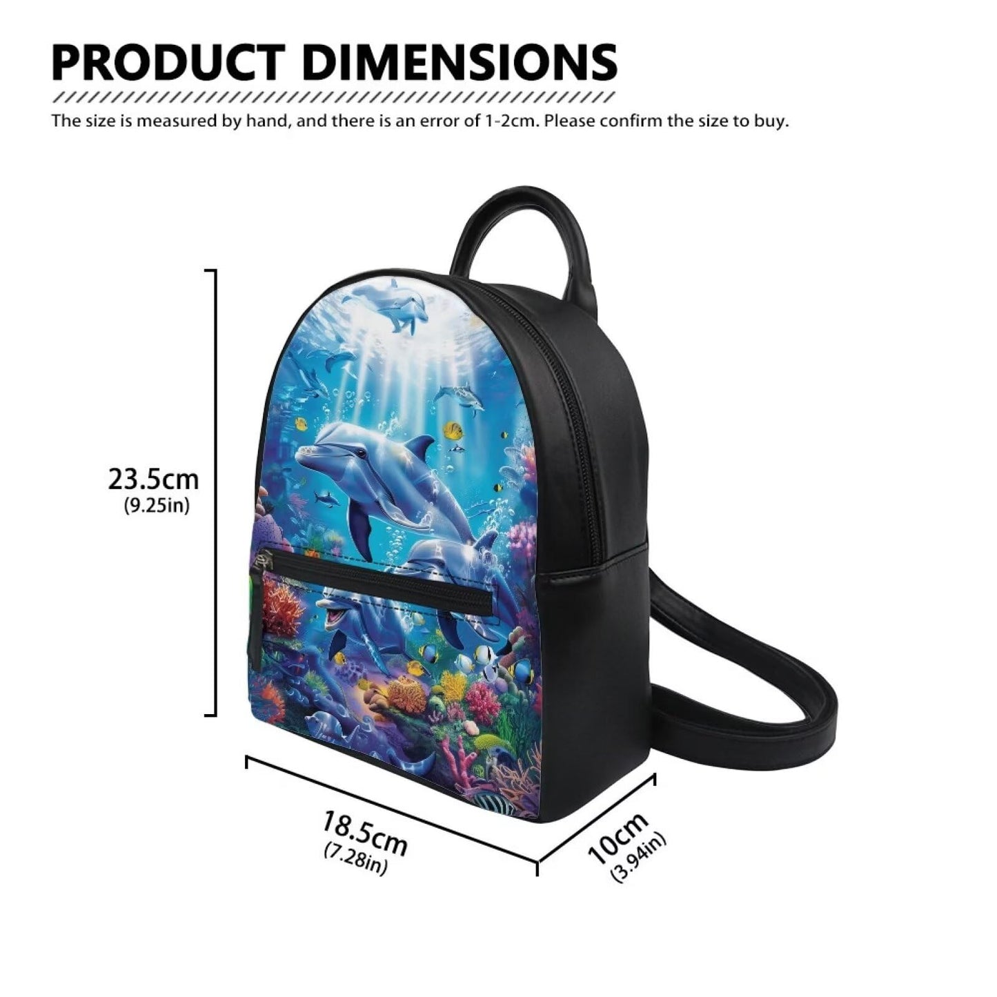 Showudesigns Halloween Backpack Purse for Women Mini Backpacks Black Cat Pu Leather Zipper Closure Shoulder Bags Casual Tote Bag Lightweight Tote Bag Daypack Rucksack Cute Ghost Handbag