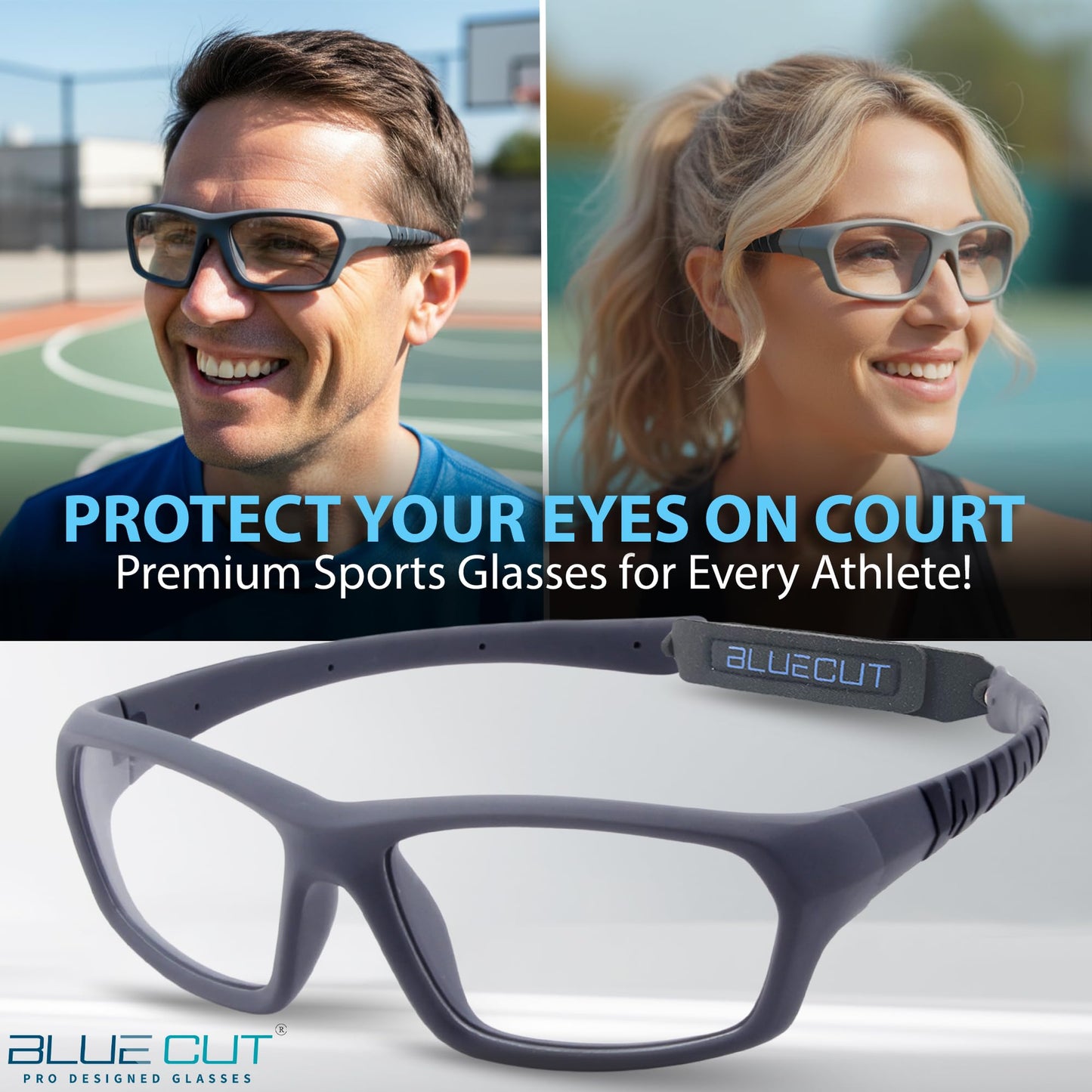 BLUE CUT Sports Protection Goggles, Safety Glasses for Basketball, Pickleball, and Outdoor Sports