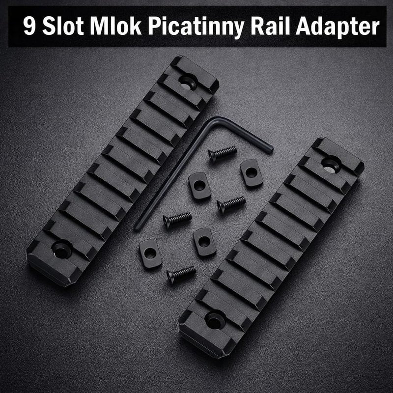 Gotical Multi Slots Mlok to Picatinny Rail Adapter | Set of 9 Slot Ar Picatinny Rail System