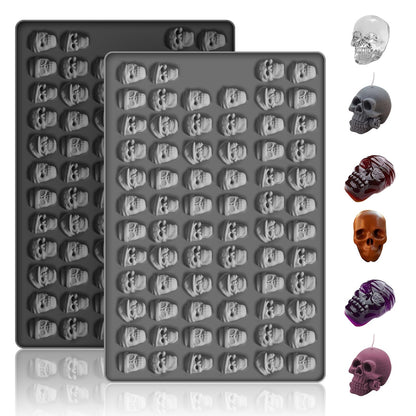 2 PCS Gummy Skull Candy Molds Silicone, 140 Cavity Skull Mini Silicone Mold for Chocolate, Fondant, Candy, Biscuits, Cookie, Jelly,Ice Cube and Dog Training Commands Concept