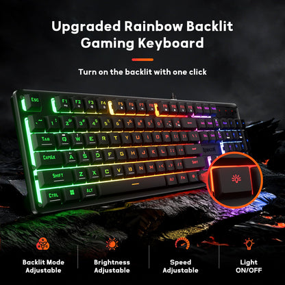 Redragon K521KS Wireless Gaming Keyboard, Tri-Mode BT/2.4G/USB-C RGB Mechanical Feeling Keyboard with Multimedia Keys, 4000mAh Battery, Anti-Ghosting, Compatible with PC - Upgrade