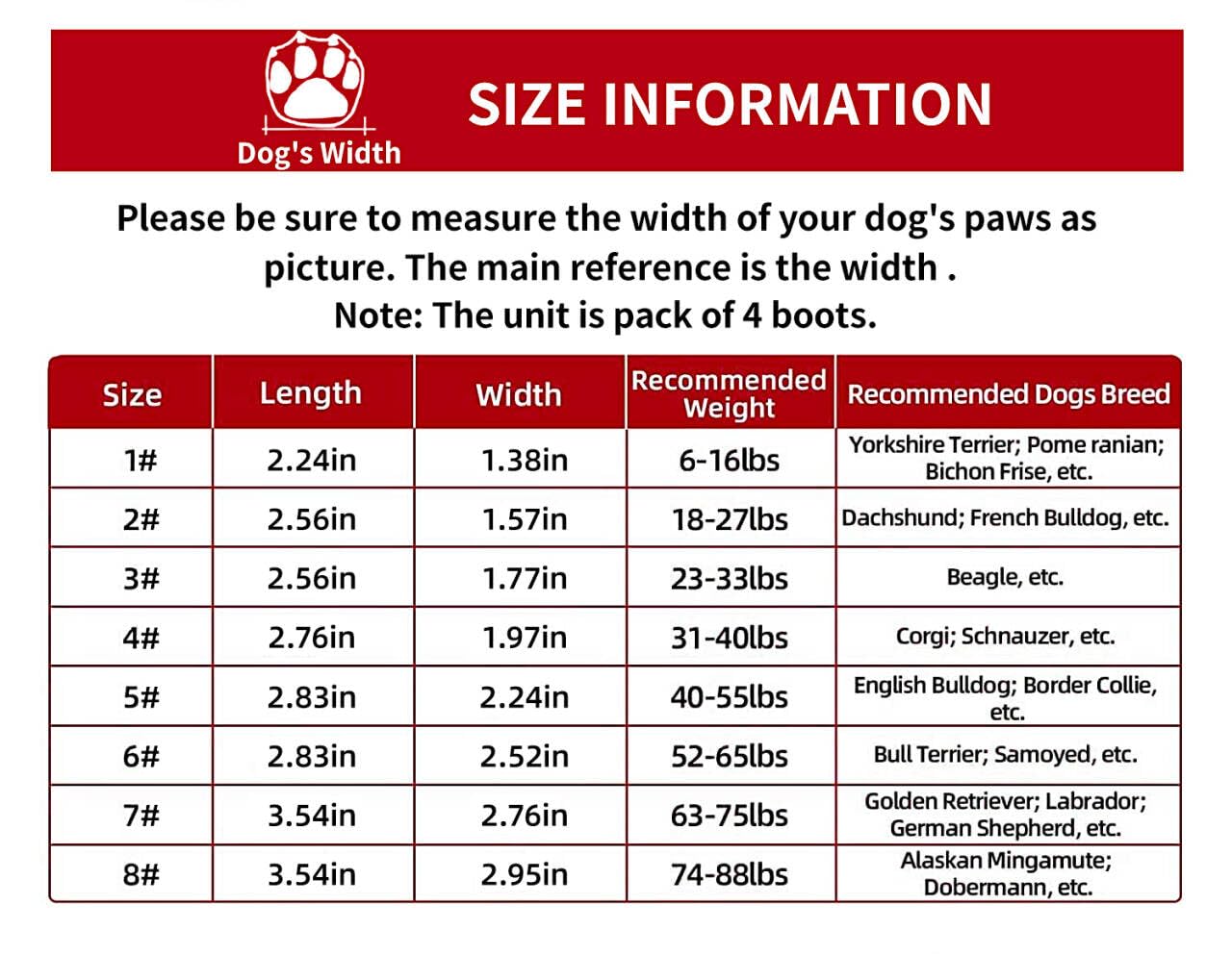 MOKCCI Truelove Dog Boots Waterproof Dog Shoes with Reflective Straps for Small Medium Large Dog Outdoor