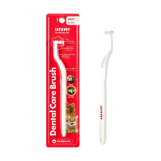 JAYU PET Dental Care Brush (Soft Bristles) 1ea - Dog Toothbrush, Cat Toothbrush, Dental Care for Kitten and Small Dogs, Removing Old Plaque and Tartar, Cat Teeth Brushing & Easy Cleaning