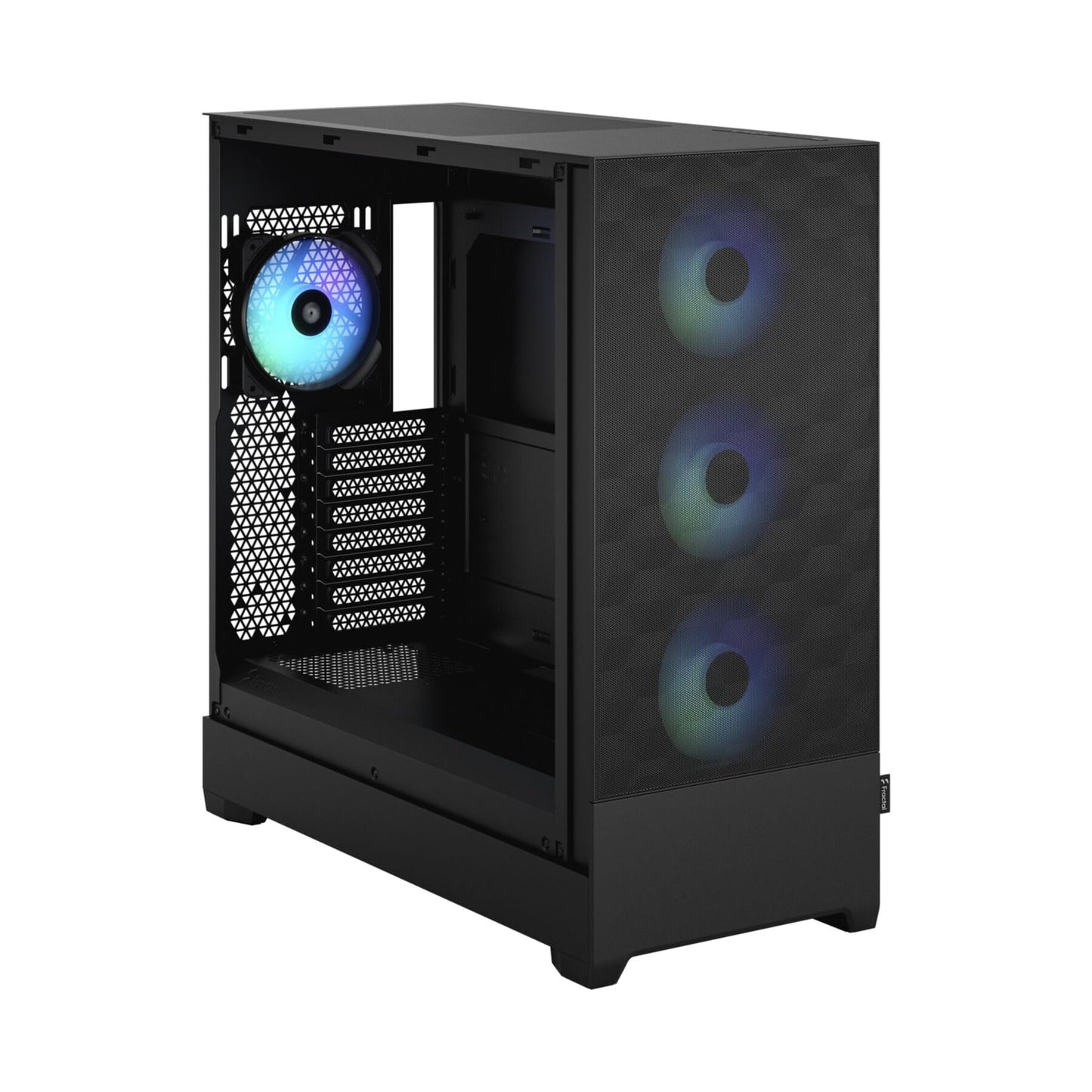 Fractal Design Pop XL Air RGB Black - Tempered Glass Clear Tint - Honeycomb Mesh Front – TG side panel - Four 120 mm Aspect 12 RGB fans included – E-ATX High Airflow Full Tower PC Gaming Case