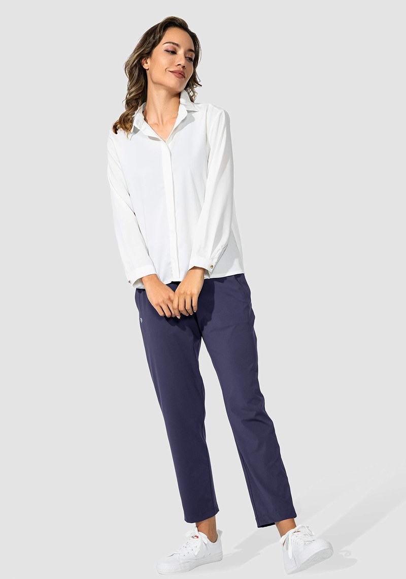G Gradual Women's Pants with Deep Pockets 7/8 Stretch Sweatpants for Women Athletic, Golf, Lounge, Work (Navy, 3X-Large)